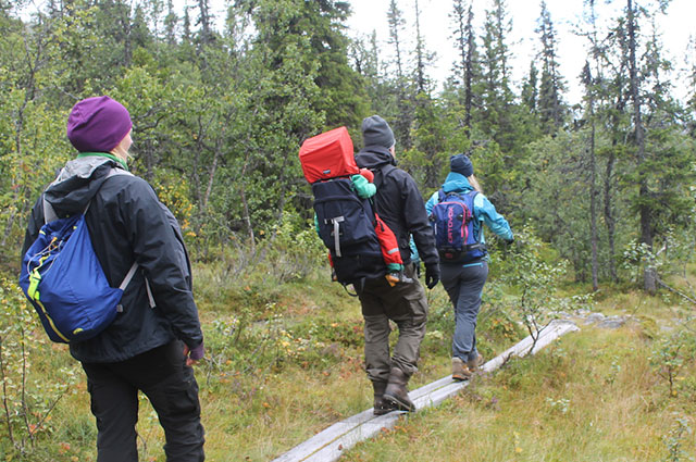 tre fjällvandrare